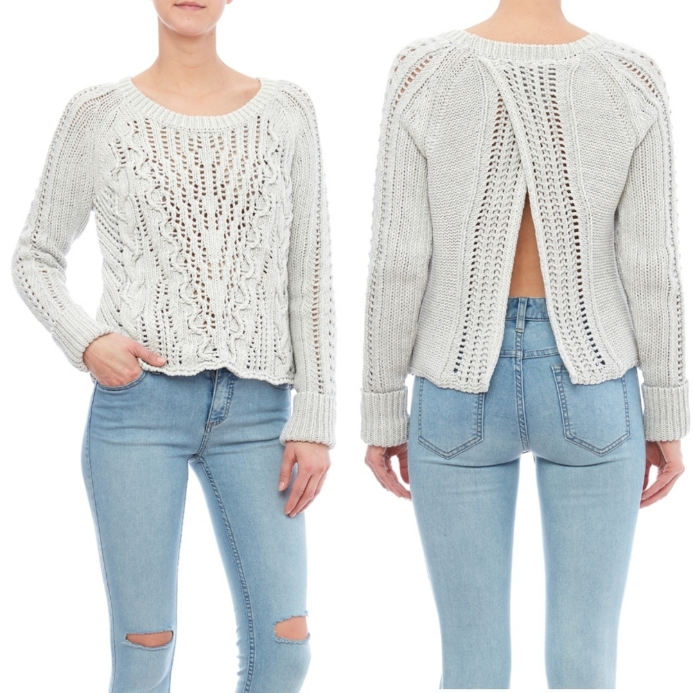Free People Cross Cable Sweater Size Medium